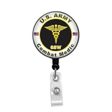 Combat Medic, USA - Retractable Badge Holder - Badge Reel - Lanyards - Stethoscope Tag / Style Butch's Badges