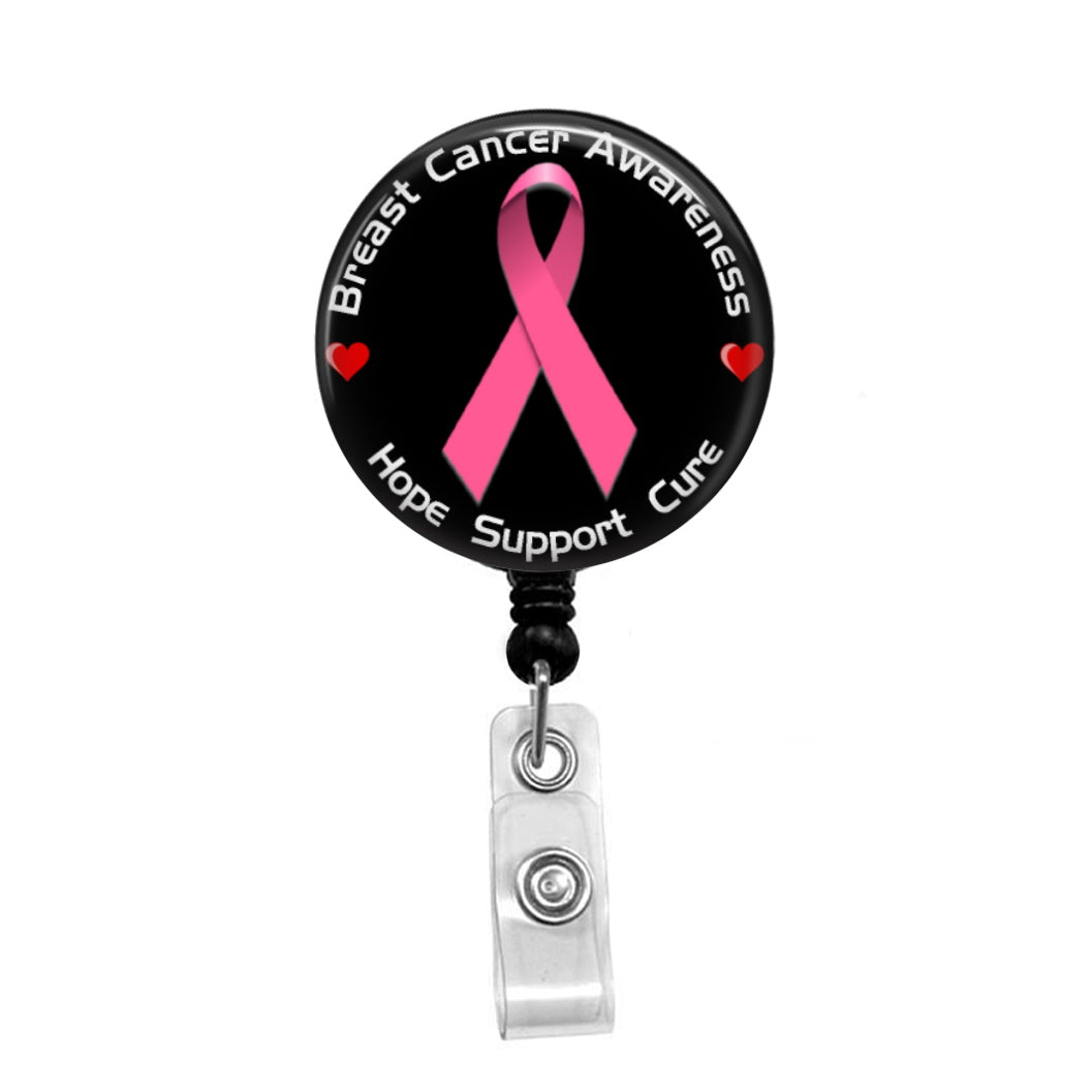 Breast Cancer Awareness - Retractable Badge Holder - Badge Reel - Lanyards  - Stethoscope Tag – Butch's Badges