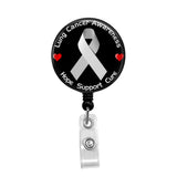 Lung Cancer Awareness - Retractable Badge Holder - Badge Reel - Lanyards - Stethoscope Tag / Style Butch's Badges