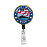 Navy - Retractable Badge Holder - Badge Reel - Lanyards - Stethoscope Tag / Style Butch's Badges