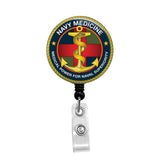 Navy Medicine - Retractable Badge Holder - Badge Reel - Lanyards - Stethoscope Tag / Style Butch's Badges