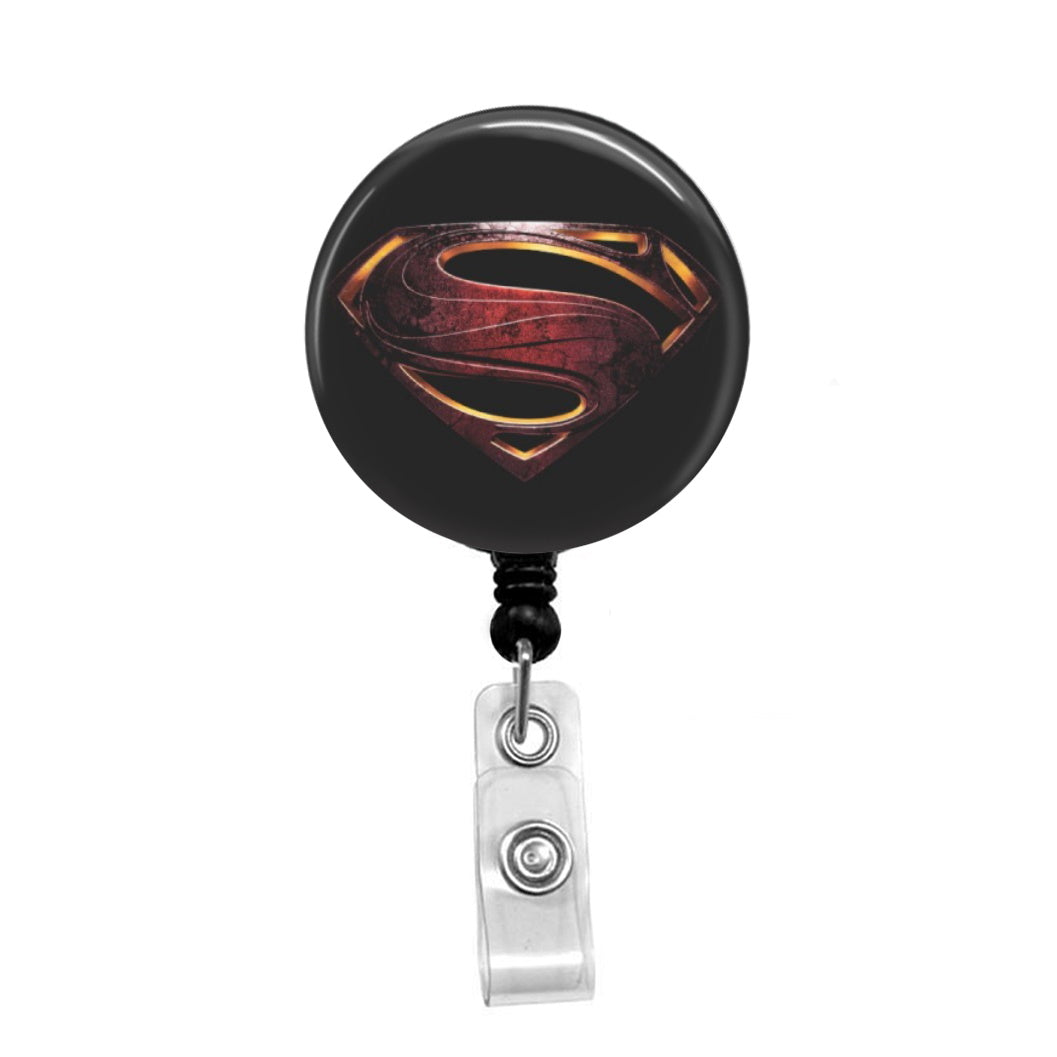 Superman Dark - Retractable Badge Holder - Badge Reel