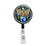 Military Intelligence - Retractable Badge Holder - Badge Reel - Lanyards - Stethoscope Tag / Style Butch's Badges