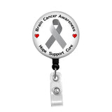 Brain Cancer Awareness - Retractable Badge Holder - Badge Reel - Lanyards - Stethoscope Tag / Style Butch's Badges
