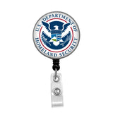 Homeland Security - Retractable Badge Holder - Badge Reel - Lanyards - Stethoscope Tag / Style Butch's Badges