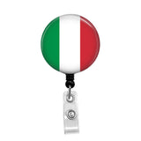 Italian Flag - Retractable Badge Holder - Badge Reel - Lanyards - Stethoscope Tag / Style Butch's Badges