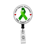 Liver Cancer Awareness - Retractable Badge Holder - Badge Reel - Lanyards - Stethoscope Tag / Style Butch's Badges