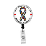 Autism Awareness - Retractable Badge Holder - Badge Reel - Lanyards - Stethoscope Tag / Style Butch's Badges