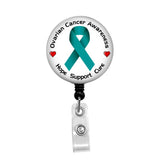 Ovarian Cancer Awareness - Retractable Badge Holder - Badge Reel - Lanyards - Stethoscope Tag / Style Butch's Badges