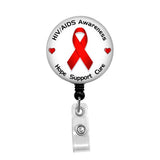HIV/AIDS Awareness - Retractable Badge Holder - Badge Reel - Lanyards - Stethoscope Tag / Style Butch's Badges