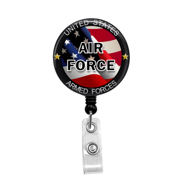 Air Force Support - Retractable Badge Holder - Badge Reel - Lanyards - Stethoscope Tag / Style Butch's Badges