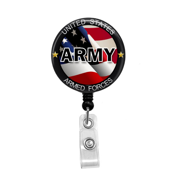 Army Support - Retractable Badge Holder - Badge Reel - Lanyards - Stethoscope Tag / Style Butch's Badges