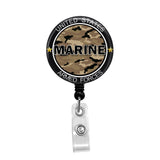 Marine Corps Support - Retractable Badge Holder - Badge Reel - Lanyards - Stethoscope Tag / Style Butch's Badges