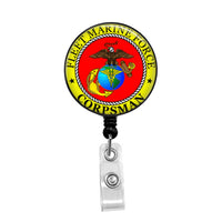 Marine Corpsman - Retractable Badge Holder - Badge Reel - Lanyards - Stethoscope Tag / Style Butch's Badges