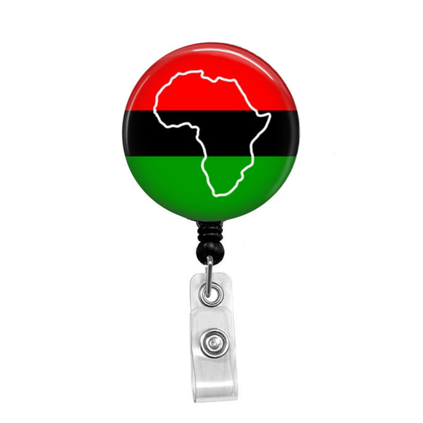 African Flag, Afro-American Pride - Retractable Badge Holder - Badge Reel - Lanyards - Stethoscope Tag / Style Butch's Badges