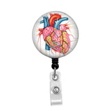 Anatomical Heart - Retractable Badge Holder - Badge Reel - Lanyards - Stethoscope Tag / Style Butch's Badges