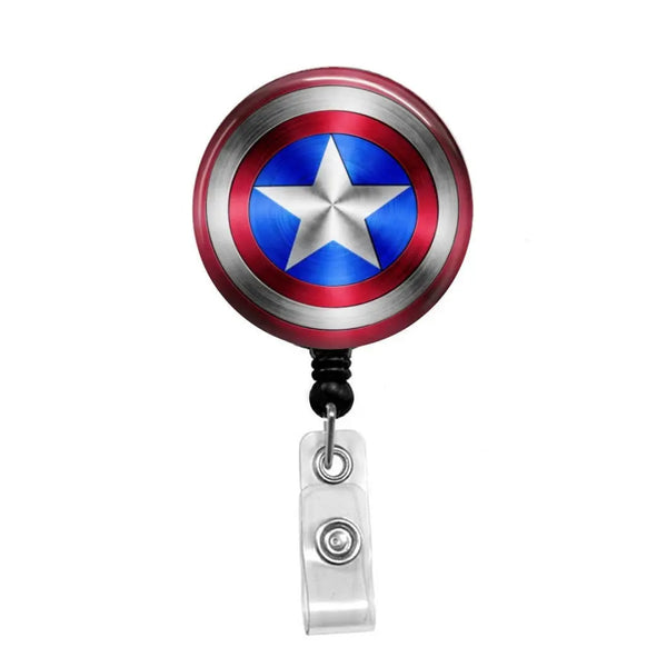 Captain America Marvel Badge Reel Holder Clip Retractable RT Tech