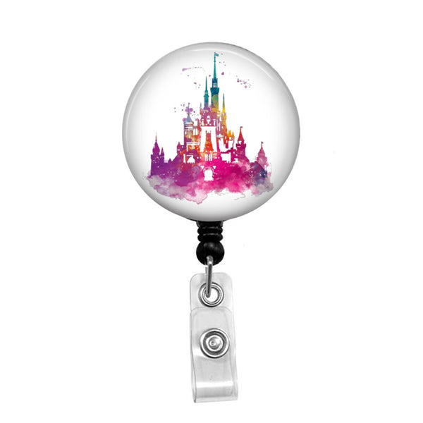 Cinderella's Castle Watercolor - Retractable Badge Holder - Badge Reel -  Lanyards - Stethoscope Tag – Butch's Badges
