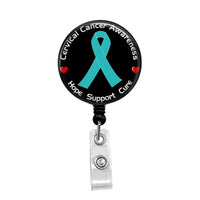 Cervical Cancer Awareness - Retractable Badge Holder - Badge Reel - Lanyards - Stethoscope Tag / Style Butch's Badges