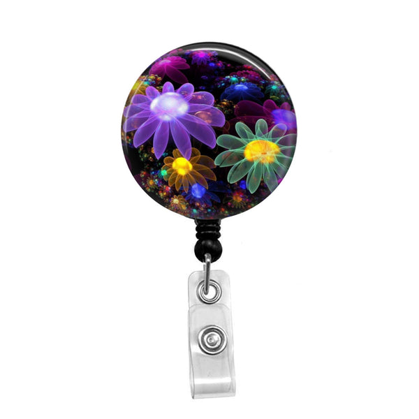 Electric Flowers - Retractable Badge Holder - Badge Reel