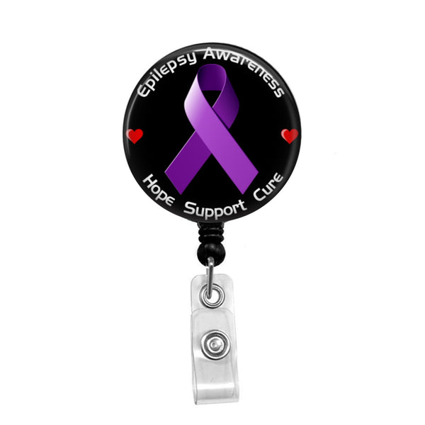 Epilepsy Awareness - Retractable Badge Holder - Badge Reel - Lanyards - Stethoscope Tag / Style Butch's Badges