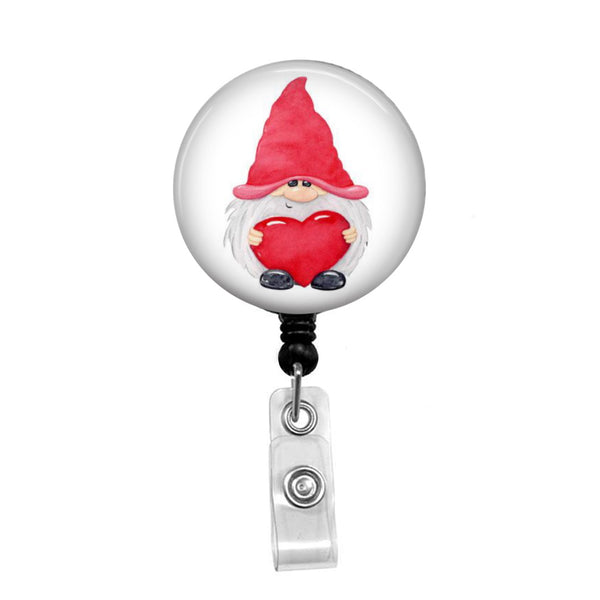 Gnome with Heart - Retractable Badge Holder - Badge Reel - Lanyards - Stethoscope Tag / Style Butch's Badges
