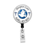 Hospice Care - Personalized Retractable Badge Holder - Badge Reel - Lanyards - Stethoscope Tag / Style Butch's Badges