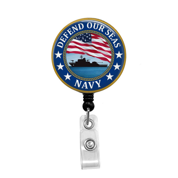 USMC Marine Veteran Retractable Badge Reel Security ID Card Holder