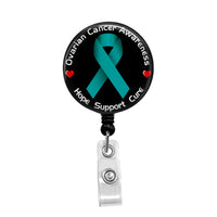 Ovarian Cancer Awareness - Retractable Badge Holder - Badge Reel - Lanyards - Stethoscope Tag / Style Butch's Badges