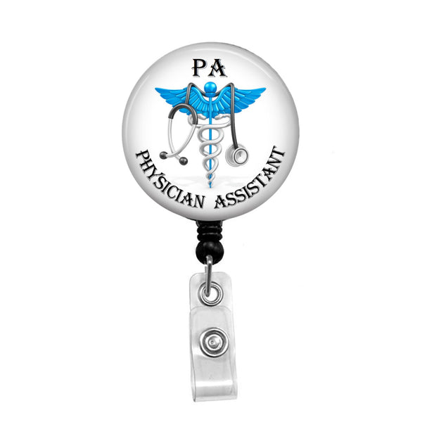 Physician's Assistant, PA 4 - Retractable Badge Holder - Badge Reel - Lanyards - Stethoscope Tag / Style Butch's Badges