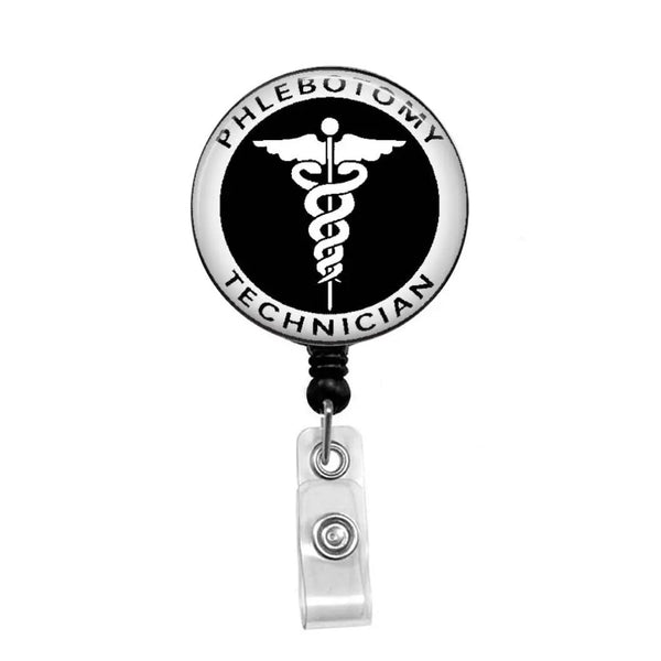 Phlebotomy Technician - Retractable Badge Holder - Badge Reel - Lanyards - Stethoscope Tag / Style Butch's Badges