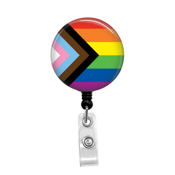 Inclusive Diversity Rainbow - Retractable Badge Holder - Badge Reel - Lanyards - Stethoscope Tag / Style Butch's Badges