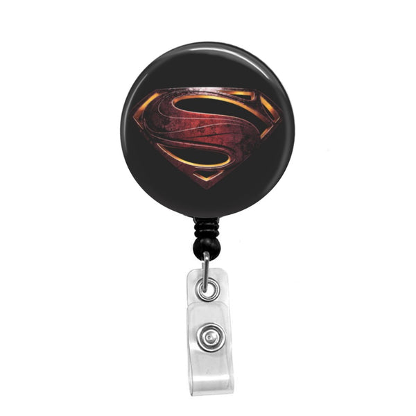 Superman Dark - Retractable Badge Holder - Badge Reel - Lanyards -  Stethoscope Tag / Style