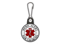 Medic Alert Type 1 Diabetic - Zipper Pull, Luggage Tag, Backpack Tag Butch's Badges
