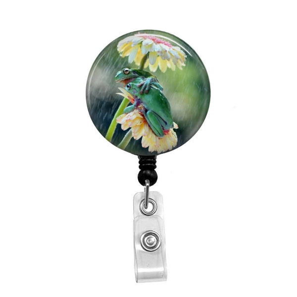 Frogs Under a Flower - Retractable Badge Holder - Badge Reel - Lanyards - Stethoscope Tag / Style Butch's Badges