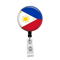 Flag of the Philippines - Retractable Badge Holder - Badge Reel - Lanyards - Stethoscope Tag / Style Butch's Badges