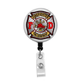 Firefighter, FD - Retractable Badge Holder - Badge Reel - Lanyards - Stethoscope Tag / Style Butch's Badges