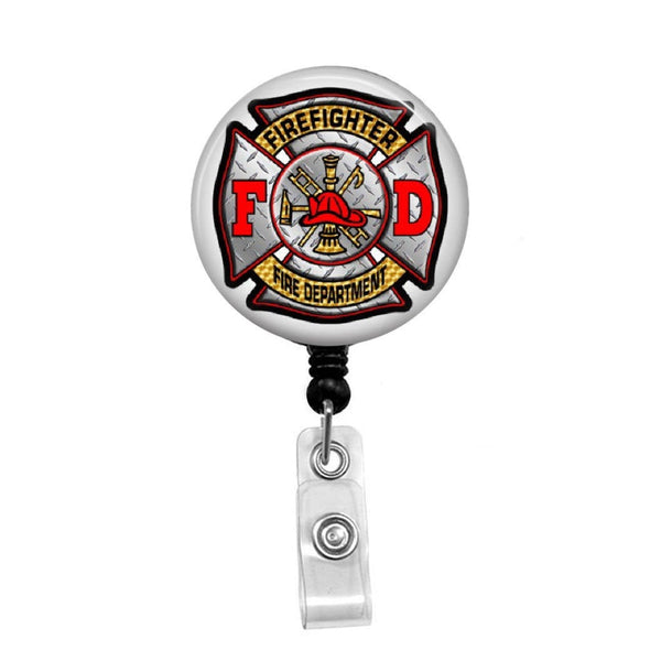 Firefighter, FD - Retractable Badge Holder - Badge Reel - Lanyards -  Stethoscope Tag / Style