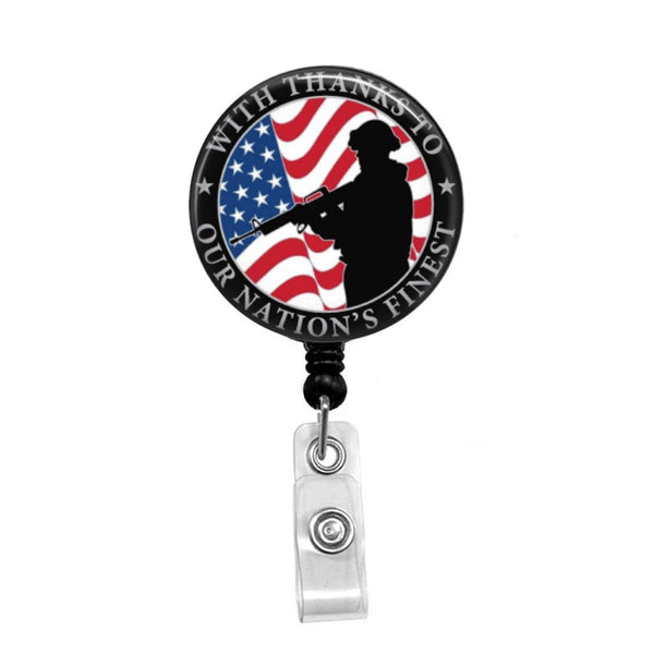 Nation's Finest Soldiers - Retractable Badge Holder - Badge Reel - Lanyards - Stethoscope Tag / Style Butch's Badges