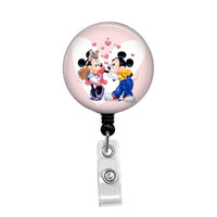 Mickey Mouse Loves Minnie Mouse - Retractable Badge Holder - Badge Reel - Lanyards - Stethoscope Tag / Style Butch's Badges
