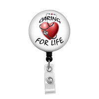 Nursing "Caring For Life" - Retractable Badge Holder - Badge Reel - Lanyards - Stethoscope Tag / Style Butch's Badges