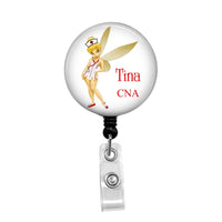 Sexy Fairy Nurse, Personalize the Name & Credentials - Retractable Badge Holder - Badge Reel - Lanyards - Stethoscope Tag / Style Butch's Badges