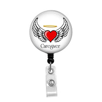 Caregiver Angel - Retractable Badge Holder - Badge Reel - Lanyards - Stethoscope Tag / Style Butch's Badges