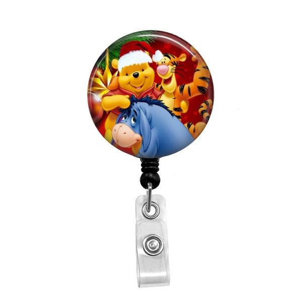 Winnie the Pooh Christmas - Retractable Badge Holder - Badge Reel - Lanyards - Stethoscope Tag / Style Butch's Badges