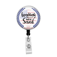Veterans Day - Retractable Badge Holder - Badge Reel - Lanyards - Stethoscope Tag / Style Butch's Badges