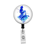 Little Mermaid Watercolor - Retractable Badge Holder - Badge Reel - Lanyards - Stethoscope Tag Watercolor / Style Butch's Badges