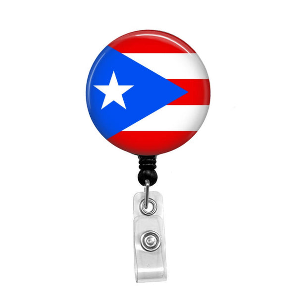 Puerto Rican Flag - Retractable Badge Holder - Badge Reel - Lanyards - Stethoscope Tag / Style Butch's Badges