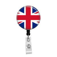 England, Flag of the United Kingdom - Retractable Badge Holder - Badge Reel - Lanyards - Stethoscope Tag / Style Butch's Badges