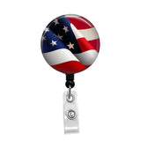 American Flag - Retractable Badge Holder - Badge Reel - Lanyards - Stethoscope Tag / Style Butch's Badges