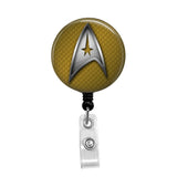 Star Trek, Original Command Badge - Retractable Badge Holder - Badge Reel - Lanyards - Stethoscope Tag / Style Butch's Badges